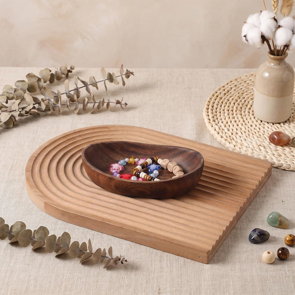 Wooden Decorative Bowl, Handcrafted Decorative Boat Bowl Walnut Wood