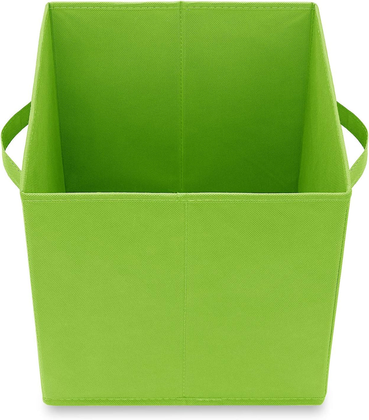 Casafield Set of 6 Collapsible Fabric Cube Storage Bins, Lime Green - 11" Foldable Cloth Baskets for Shelves, Cubby Organizers & More
