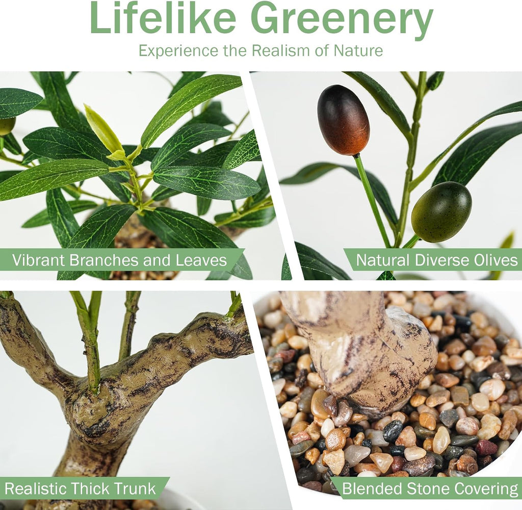 Caxchiling Artificial Olive Tree 2FT, Faux Potted Tree Indoor