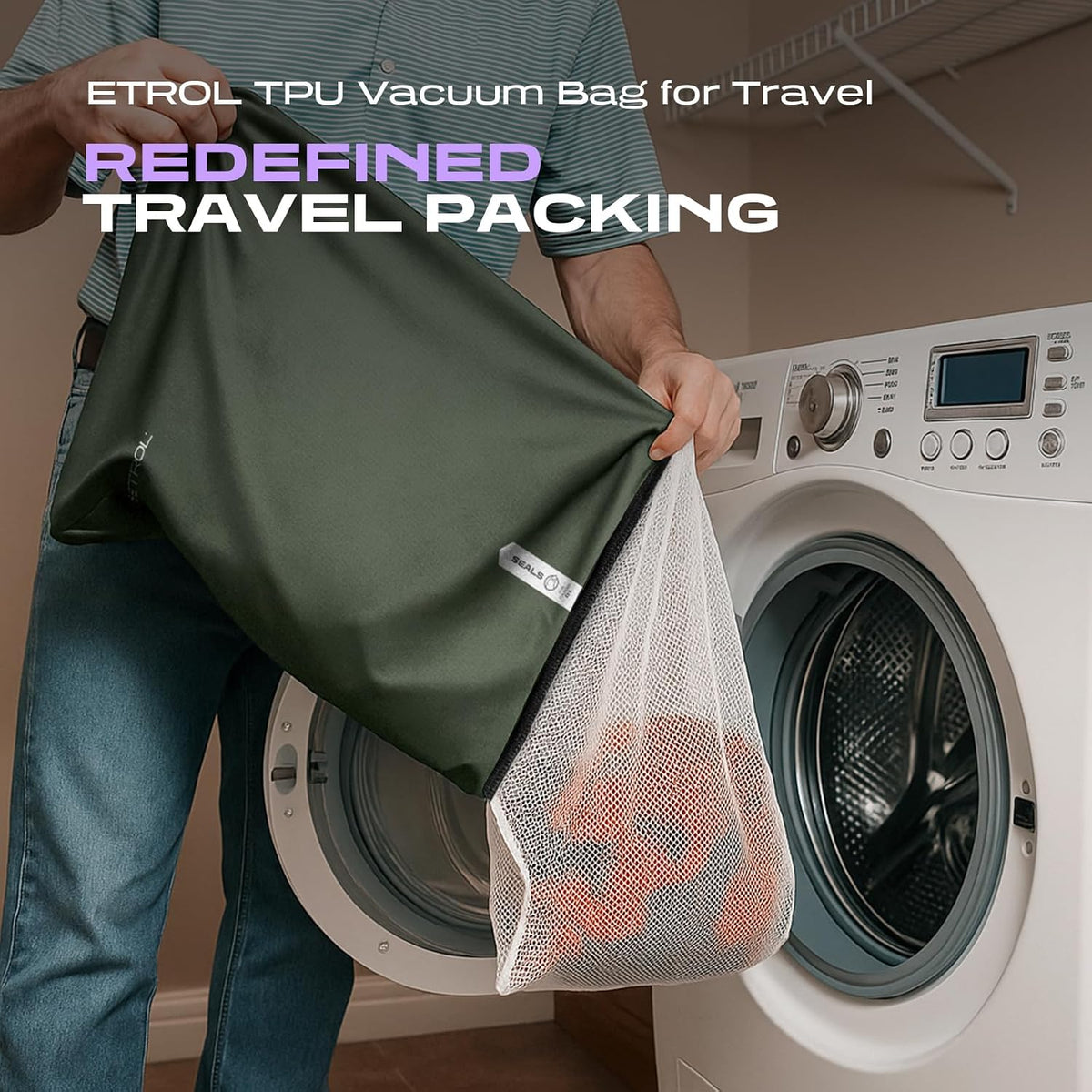 Mesh Laundry Bag for Travel, Gym, College, and Camping – Large Washable Zippered Dirty Clothes Organizer with Breathable Fabric – Portable Laundry Hamper for Sports, Healthcare Workers – Grey