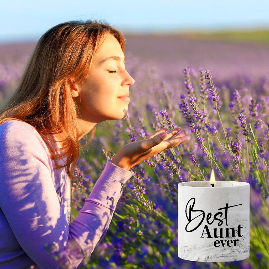 Aunt Gifts - 6 oz Lavender Best Aunt Ever Candle for Birthday, Christmas