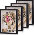 4 Pack 10x12 Shadow Box Frames, Black Display Case with Felt Back