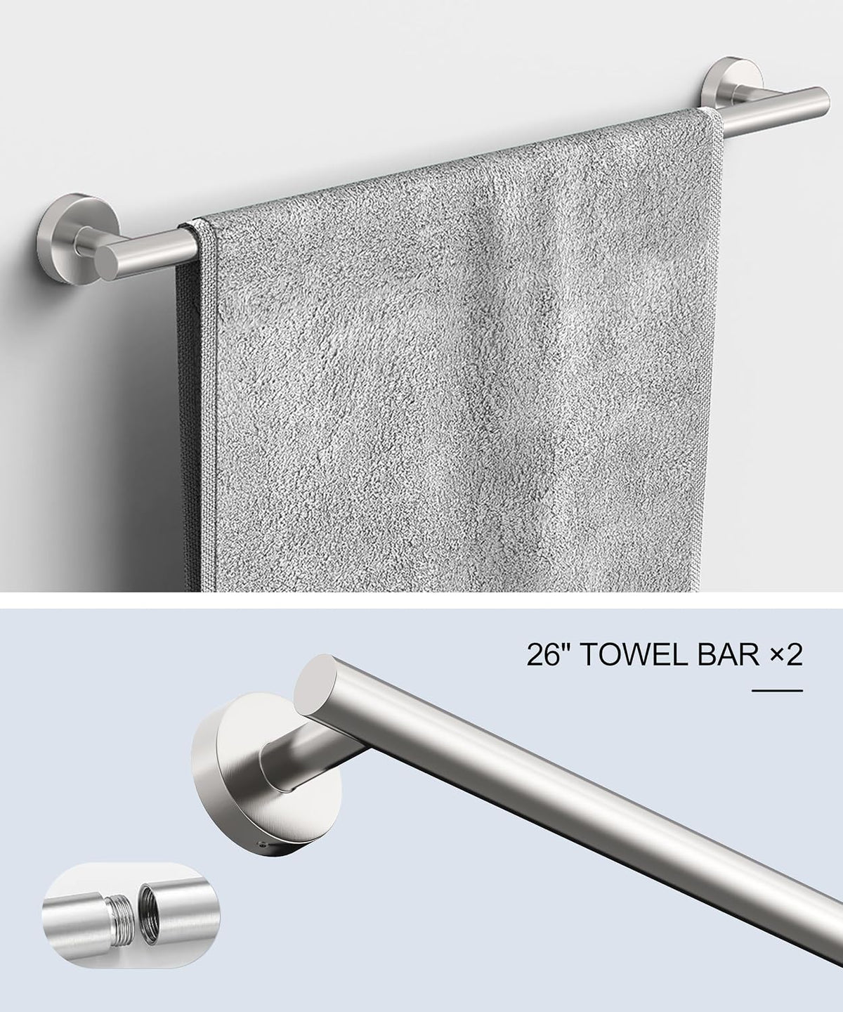 12 Pcs Brushed Nickel Bathroom Hardware Accessories Set