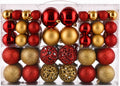 Christmas Balls Tree Ornaments Set, Shatterproof Xmas Decorations Set with Reusable Hand-held Gift Package for Holiday Indoor Tree Decor (100, Red & Gold)