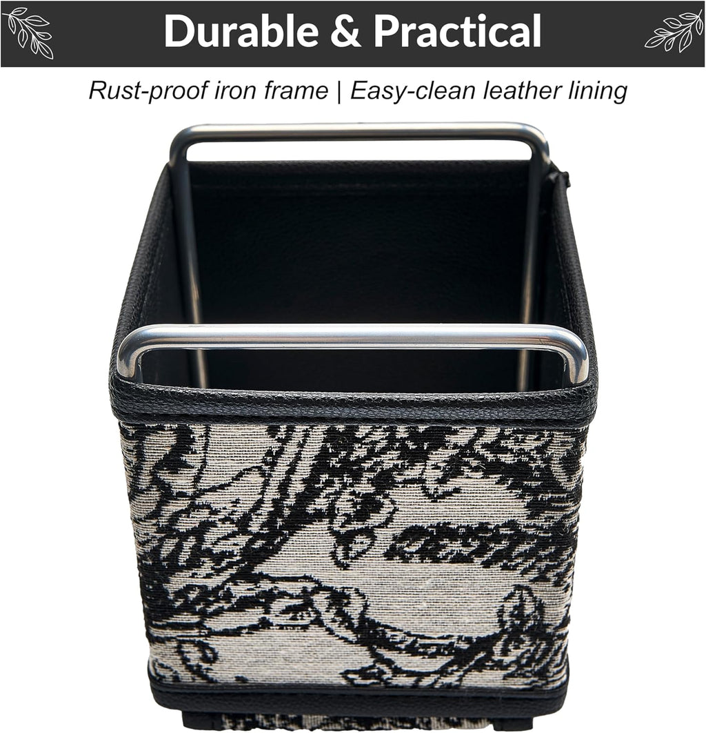Leather Remote Control Holder - TV Remote Organizer Bedside Tapestry Caddy