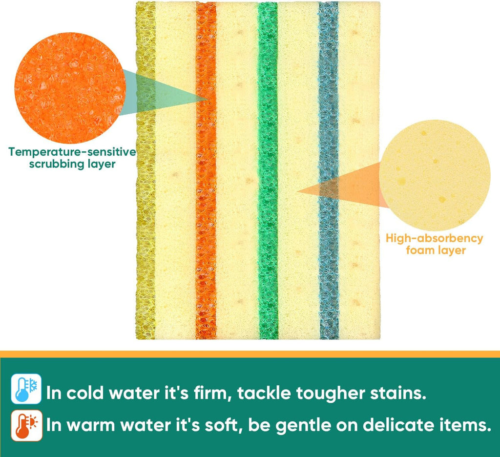 LAUNDRYLUX 4 Pack Scrub Sponge - Temperature-Responsive