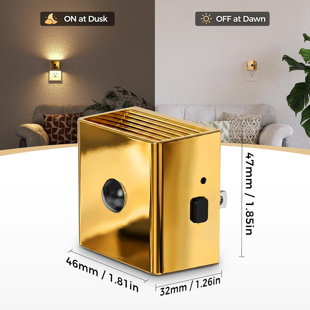 DORESshop LED Plug in Night Light,Motion Sensor Dusk to Dawn Night Light