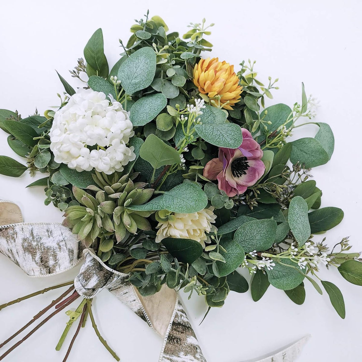 Bulk Artificial Silver Dollar Eucalyptus Leaves Picks Stems and Faux Branches for Vase Bouquets Floral Arrangement Wreath Rustic Farmhouse Greenery Decoration