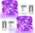 BrizLabs Purple Halloween Fairy Lights, Battery Halloween Light with Remote