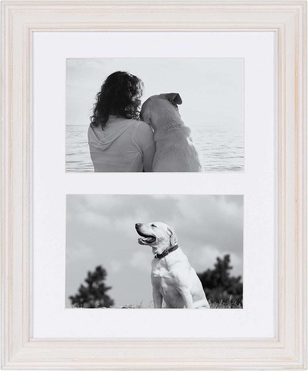 Kate and Laurel Bordeaux Modern Gallery Wall Kit, Set of 10 with Assorted Size Frames with White-Wash Finish
