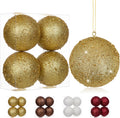 4Pcs 4.7" Large Gold Christmas Balls Ornaments for Christmas Trees