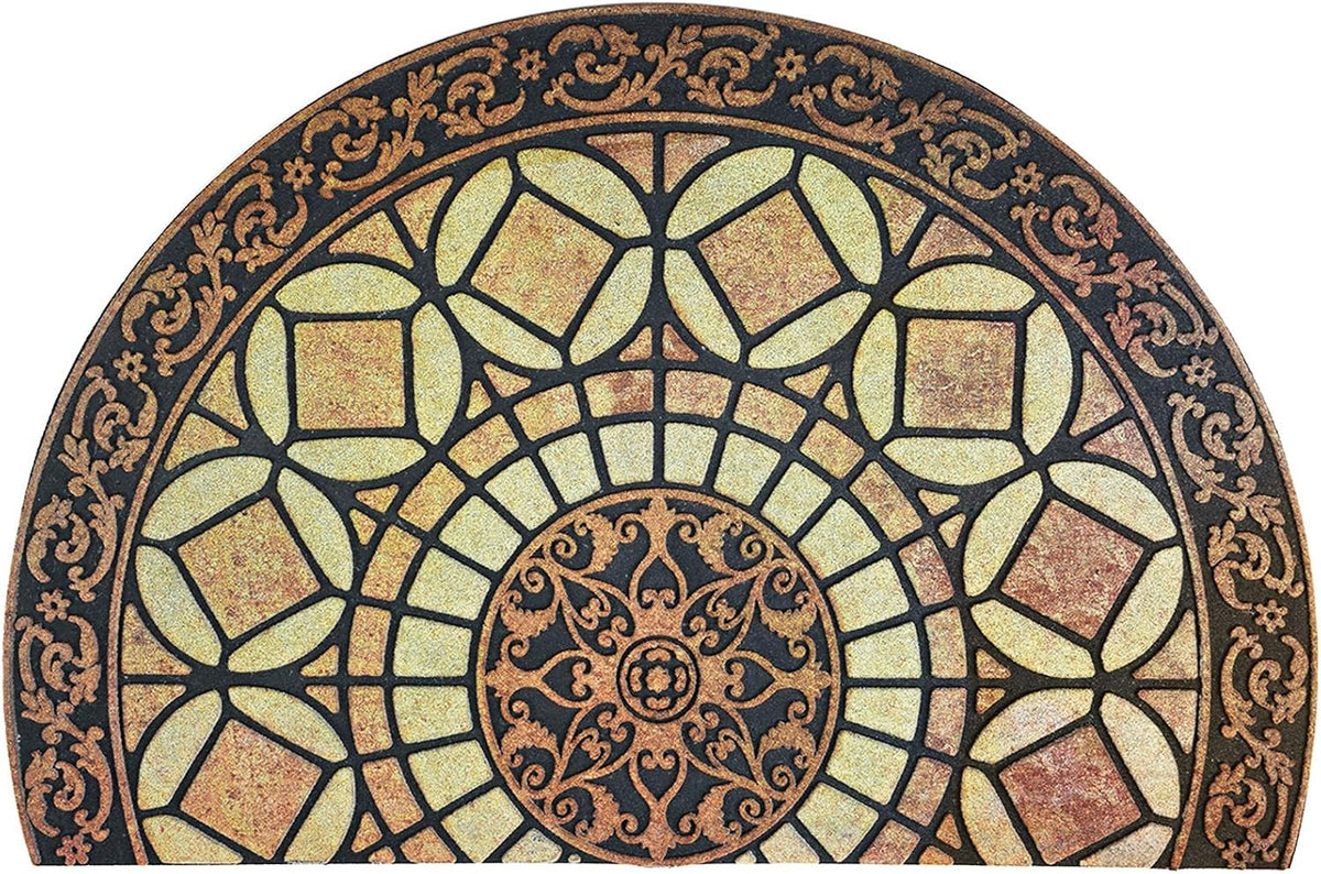 CHICHIC Entrance Door Mat Large 24 x 36 Inch Entry Way Doormat Front Door Rugs Outdoors Heavy Duty Welcome Mat Non Slip Rubber Back Low Profile for Garage, Patio, High Traffic Area, Semicircle