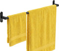 Powools Matte Black 28" Towel Rack, Rustproof Wall Mounted Towel Bar
