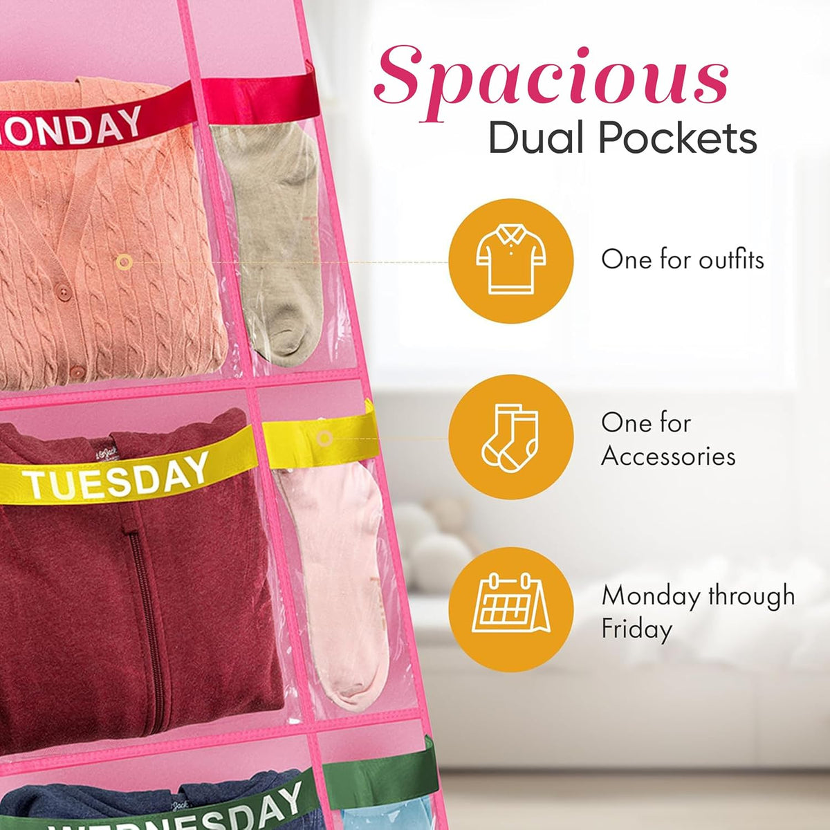 Handy Laundry Weekly Clothes Organizer for Kids, 10 Pocket 5-Shelf Closet