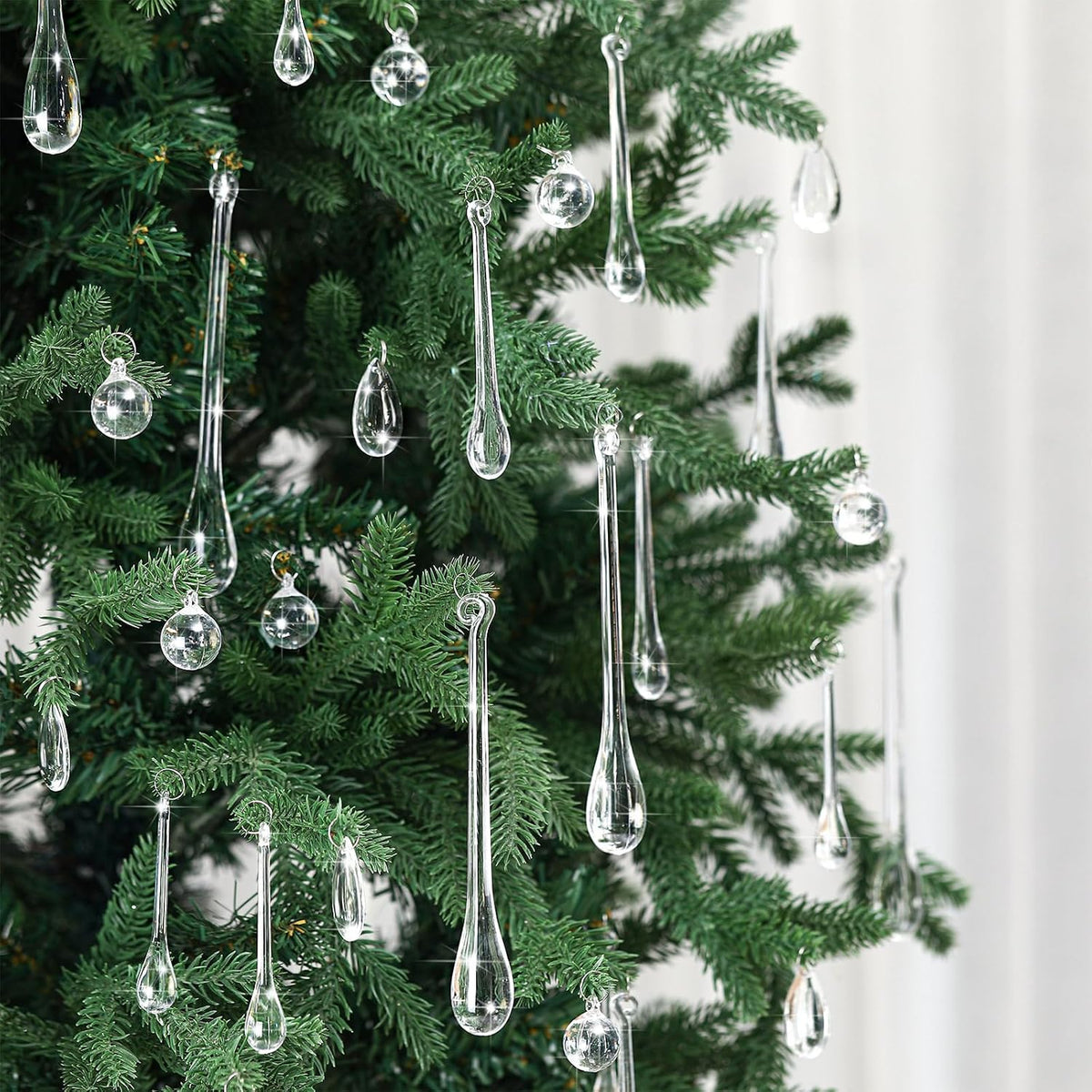 Vercraft 100 Pcs Christmas Tree Acrylic Hanging Ornaments,Clear