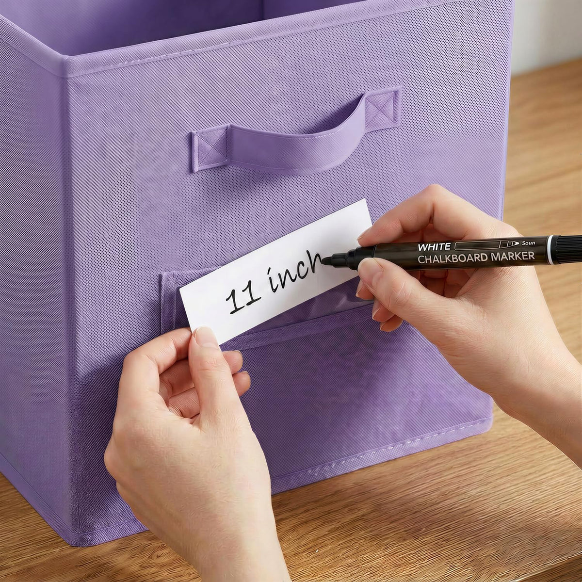 Storage Bins,11" Cube Storage Bin with Labels,10pcs,Purple