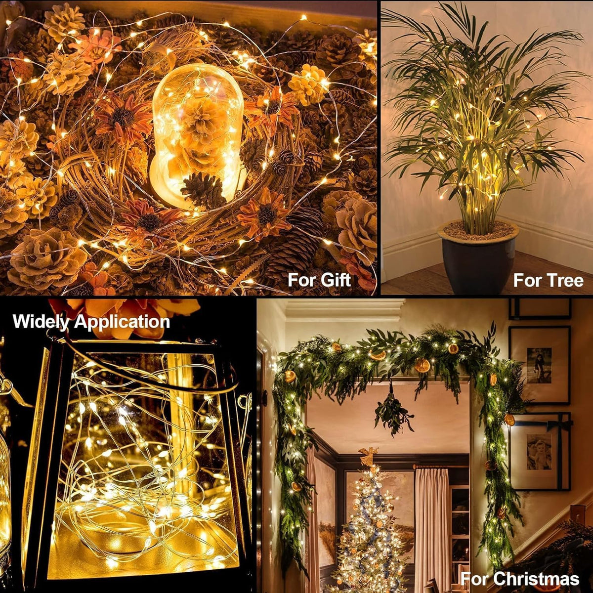 14 Pack Fairy Lights Battery Operated - 7ft 20 LED Twinkle Lights Copper Wire Mini String Lights Firefly Lights for Mason Jars DIY Crafts Christmas Centerpiece Table Decor, Warm White+Cool White