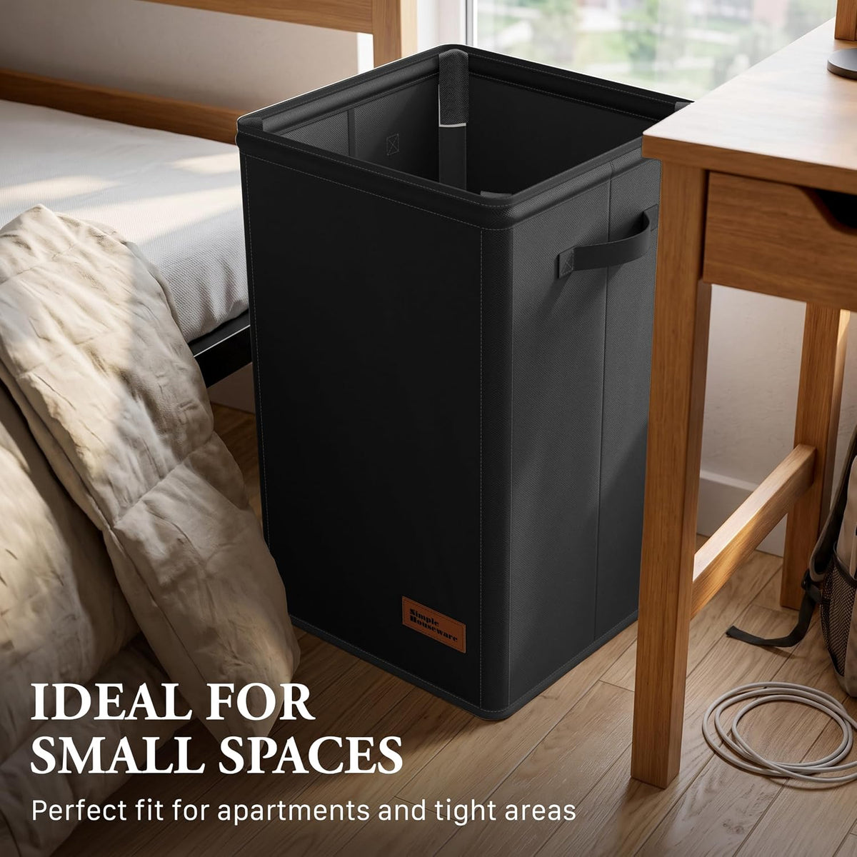 Simple Houseware Foldable Closet Laundry Hamper Basket, Black