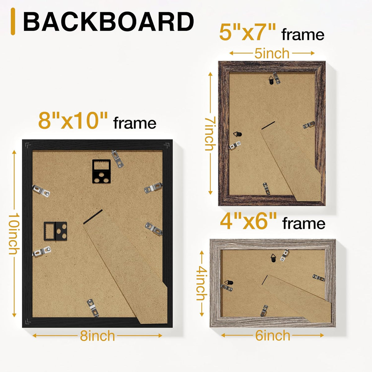 Vittanly 15 Pack Gallery Wall Frame Set, Black, Brown, Dark Grey