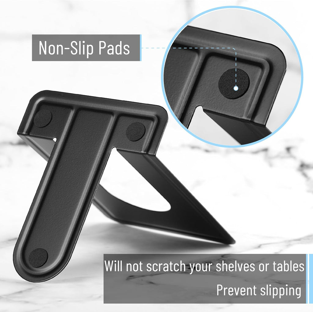 Mr. Pen- Book Ends, Black, 6 Pack, Heavy Duty Metal Bookends for Shelves