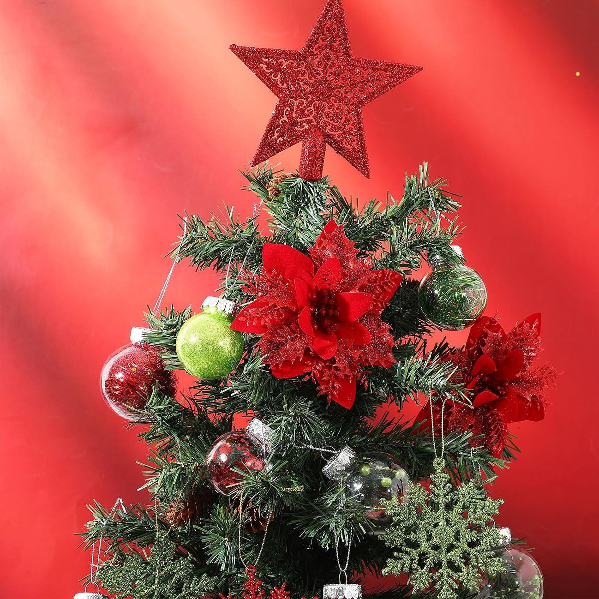 Jenaai Green Red 74 Pcs Christmas Ball Ornaments Tree Decorations