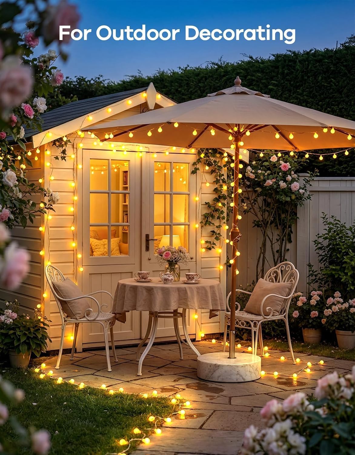 Battery Operated String Lights with Timer, 17FT 50 LED Globe Twinkle Christmas Lights, Waterproof Fairy Lights for Indoor Outdoor Bedroom Classroom Camping Christmas Decor, Warm White
