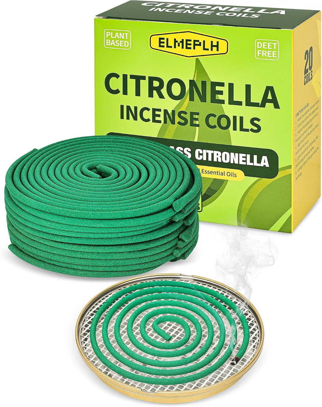 Citronella Incense Coil Outdoor - Each Burns for 8 Hours (Contains 20 coils & 1 Stands)