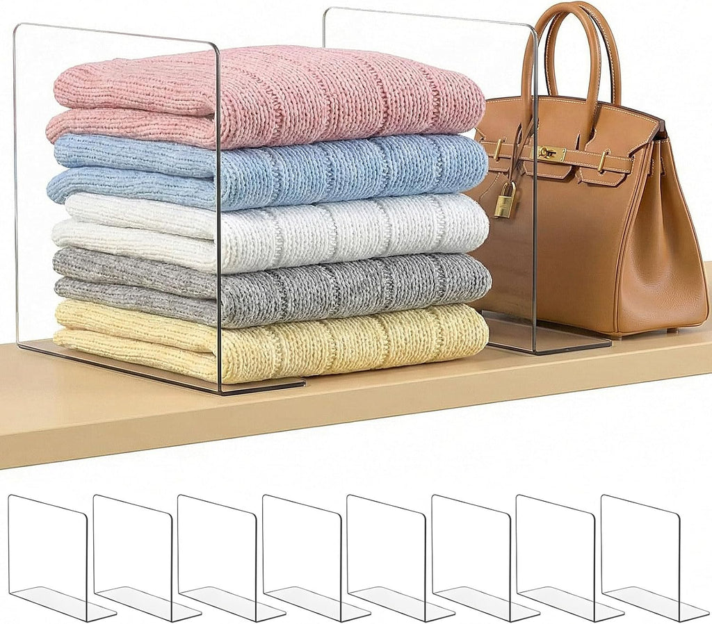 SortNStore Shelf Dividers for Closet Organization: 10" Tall x 12" Deep