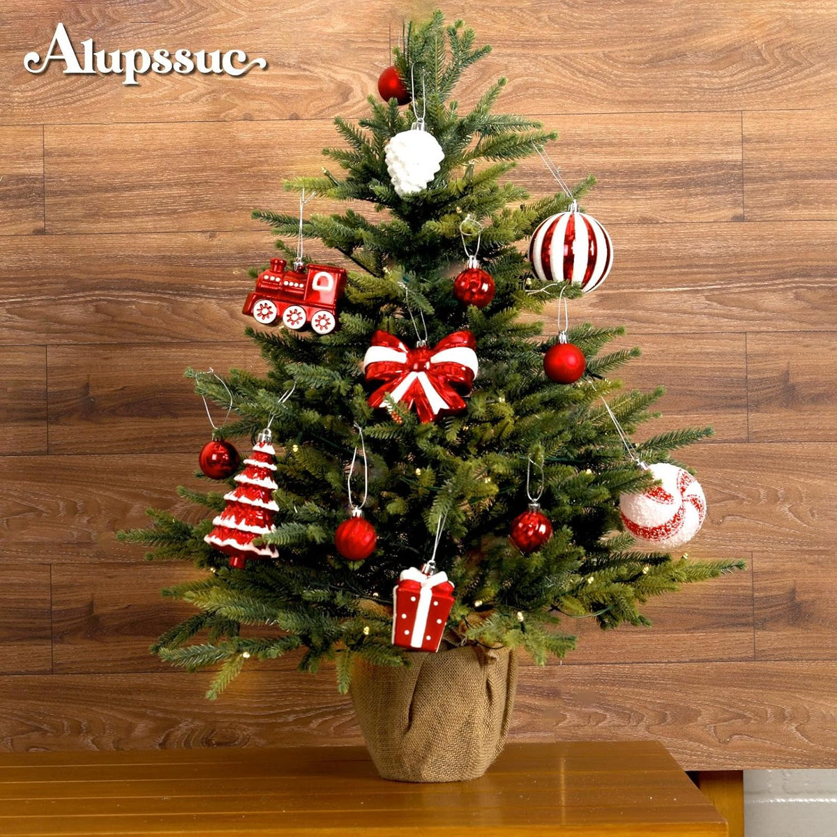 Alupssuc 82pcs Classic Christmas Balls Ornaments Set, Red and White