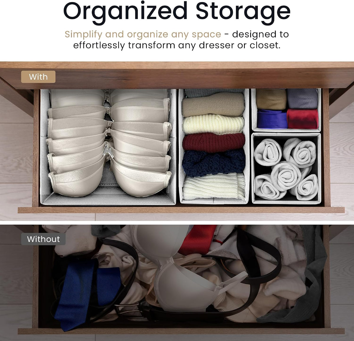 Reli. Dresser Drawer Organizers 14 Pack | Baby Clothes, Nursery Organizer