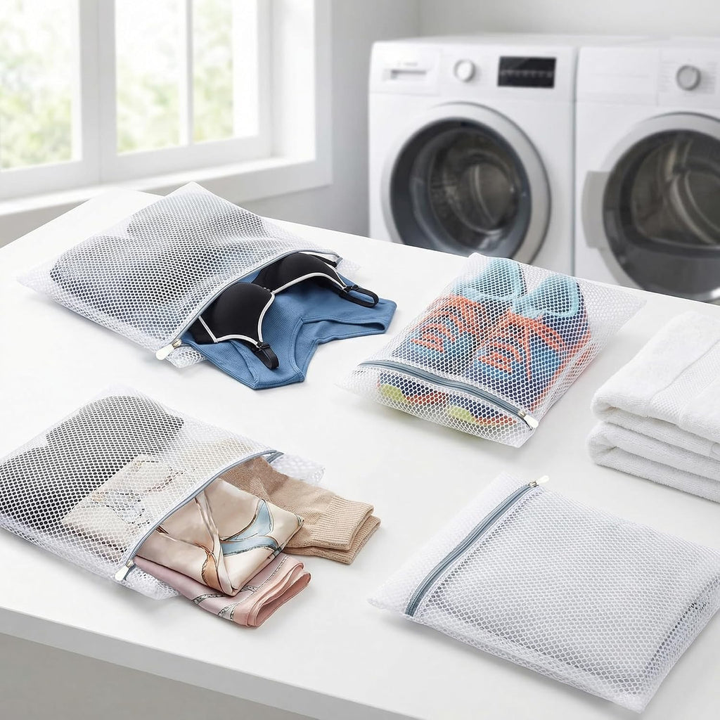 4Pcs Mesh Laundry Bags Delicates Lingerie Wash Washer Washing Machine Bag
