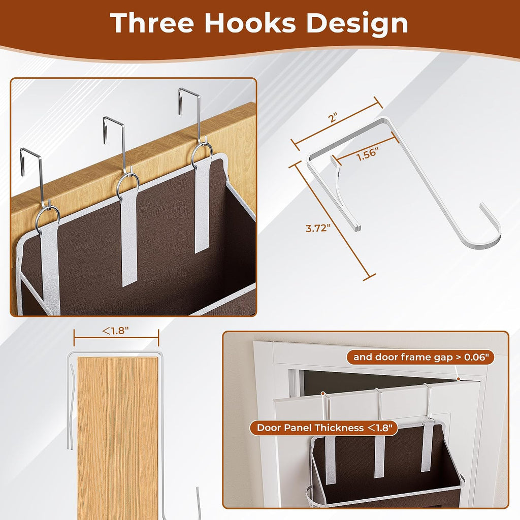5 Tier Over the Door Organizer for Bathroom, Bedroom, Pantry, Brown