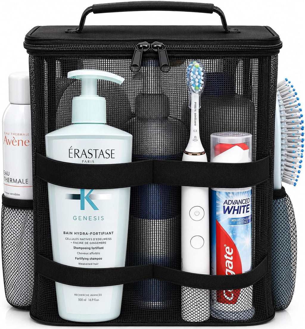 Dorm Room Essentials for Guys Girls, Quick Dry Mesh Shower Caddy Portable