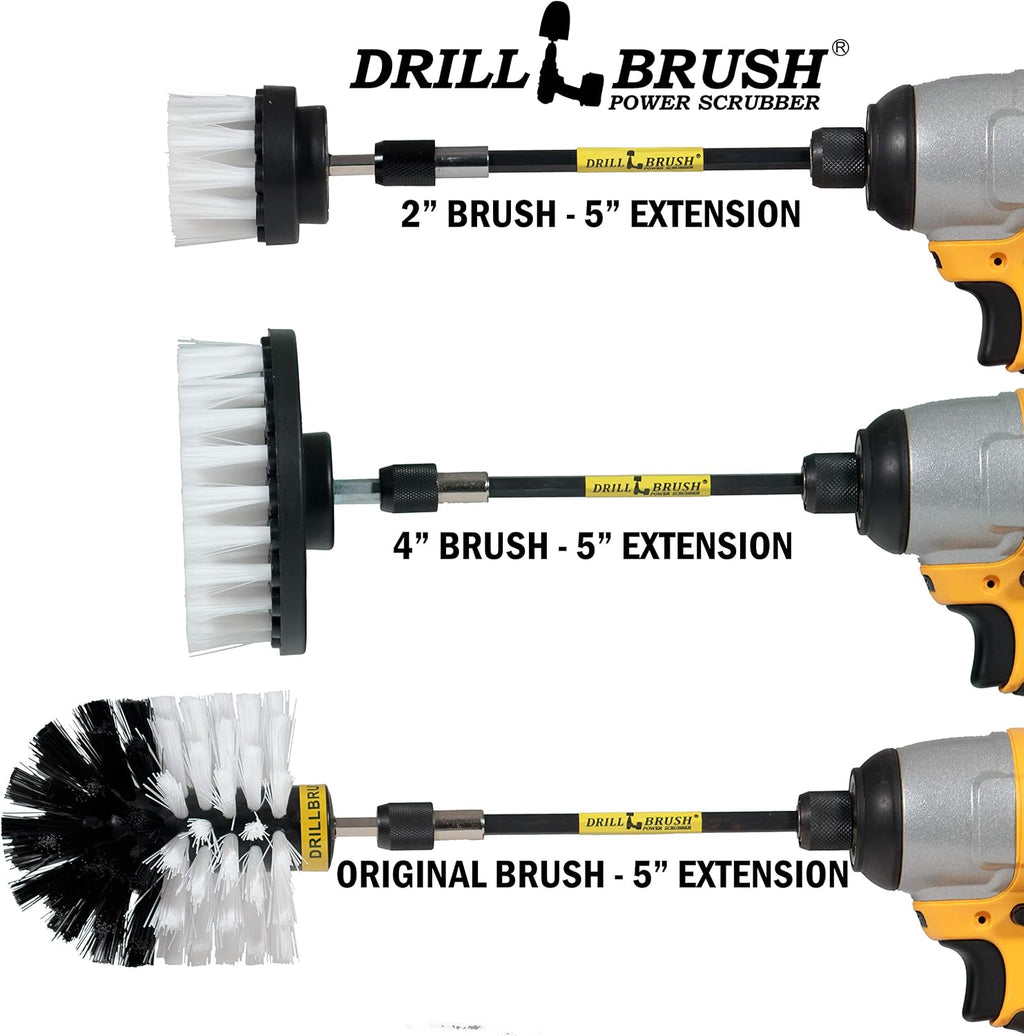 Drill Brush Car Washing and Detailing Power Brush Kit with Long-Reach