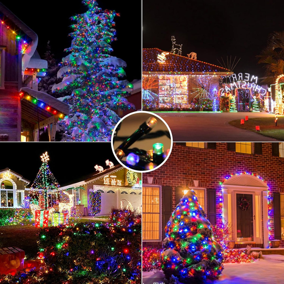JTSIOV 32ft/10M 100LED Christmas Tree Lights, 8 Modes Outdoor Fairy Lights, Waterproof Outdoor String Lights Mains Powered for Bedroom, Garden, Party, Wedding, Christmas Decoration
