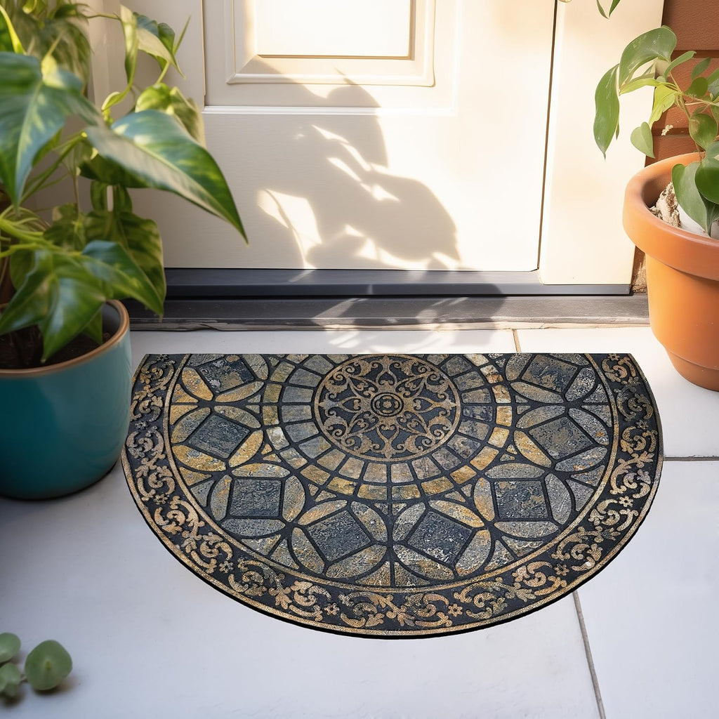CHICHIC Entrance Door Mat Large 24 x 36 Inch Entry Way Doormat Front Door Rugs Outdoors Heavy Duty Welcome Mat Non Slip Rubber Back Low Profile for Garage, Patio, High Traffic Area, Grey