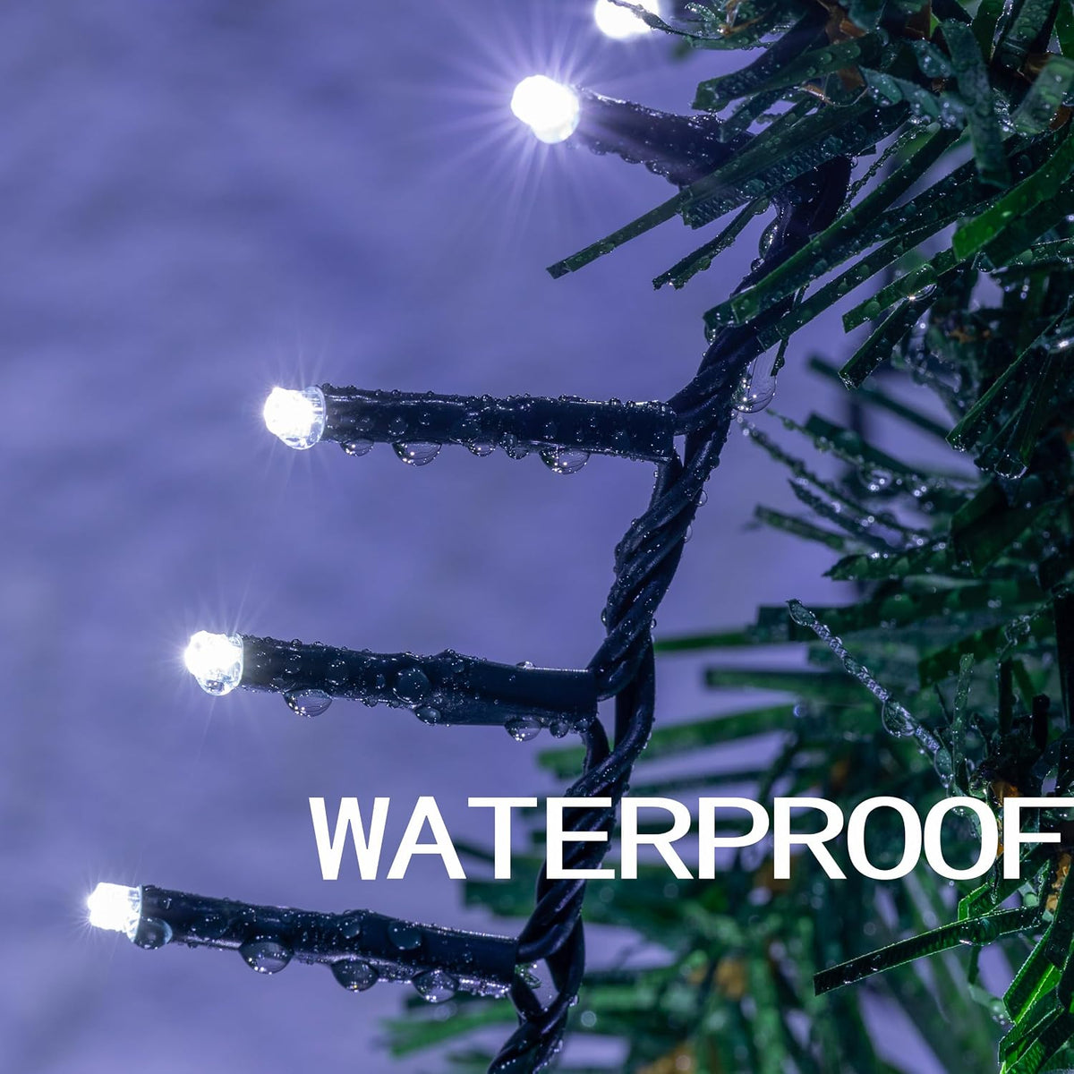 AWQ 500 LED 49FT Christmas Cluster Lights Waterproof String Light White