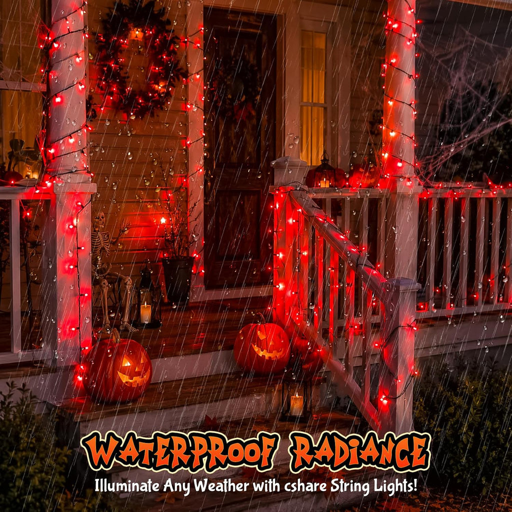cshare Red String Lights Battery Operated, 16.4ft 50 LED Halloween Lights
