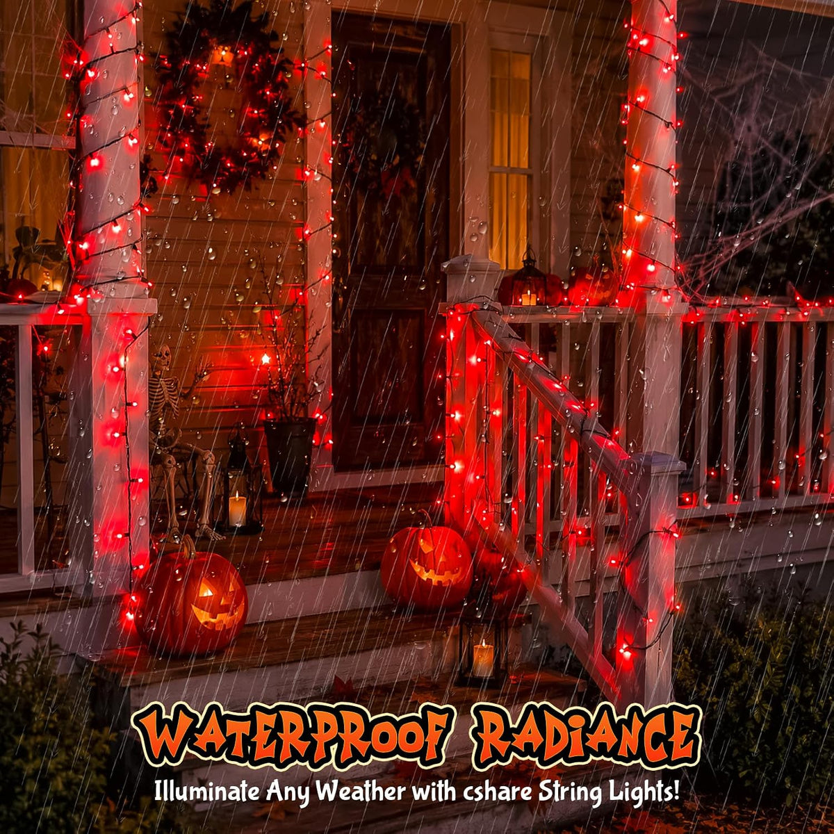 cshare Red String Lights Battery Operated, 16.4ft 50 LED Halloween Lights