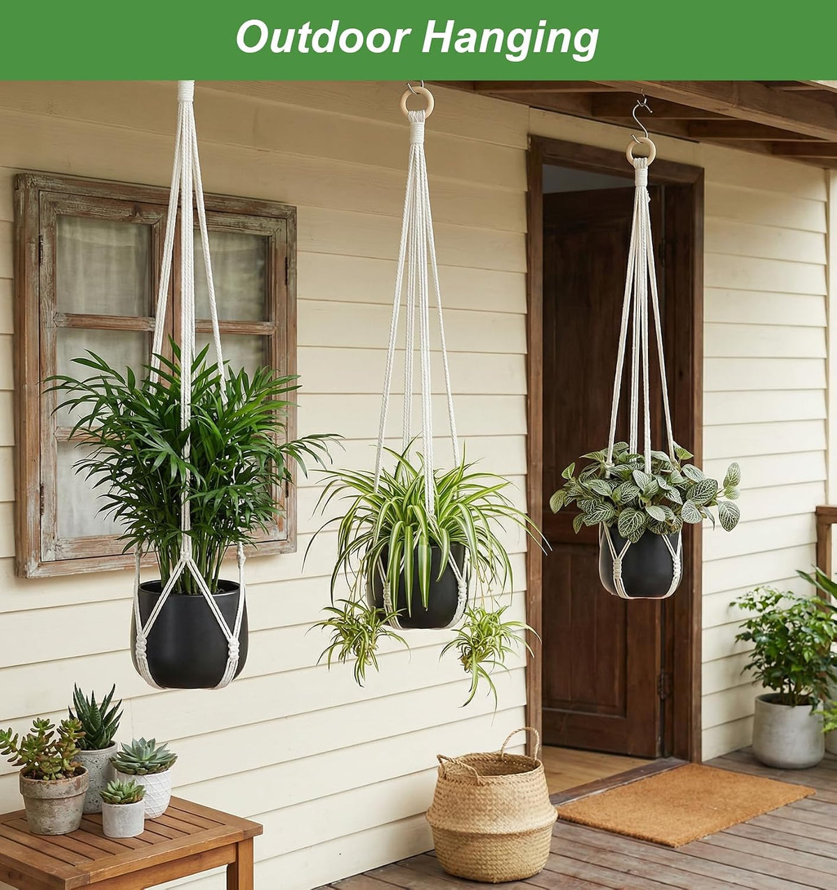 31 Inch Hanging Plant Holder, Decorative Small Macrame Plant Hangers Indoor