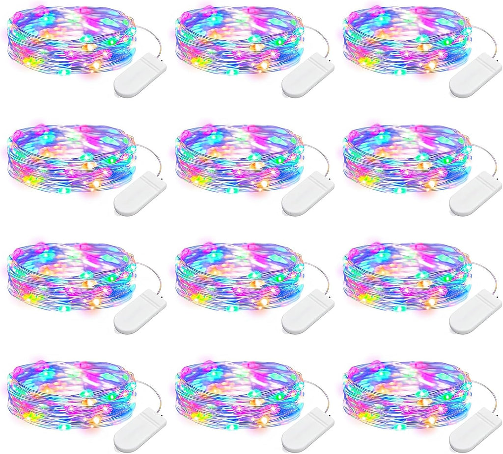 Brightown 12 Pack Multicolor Fairy Lights for Holiday Decor