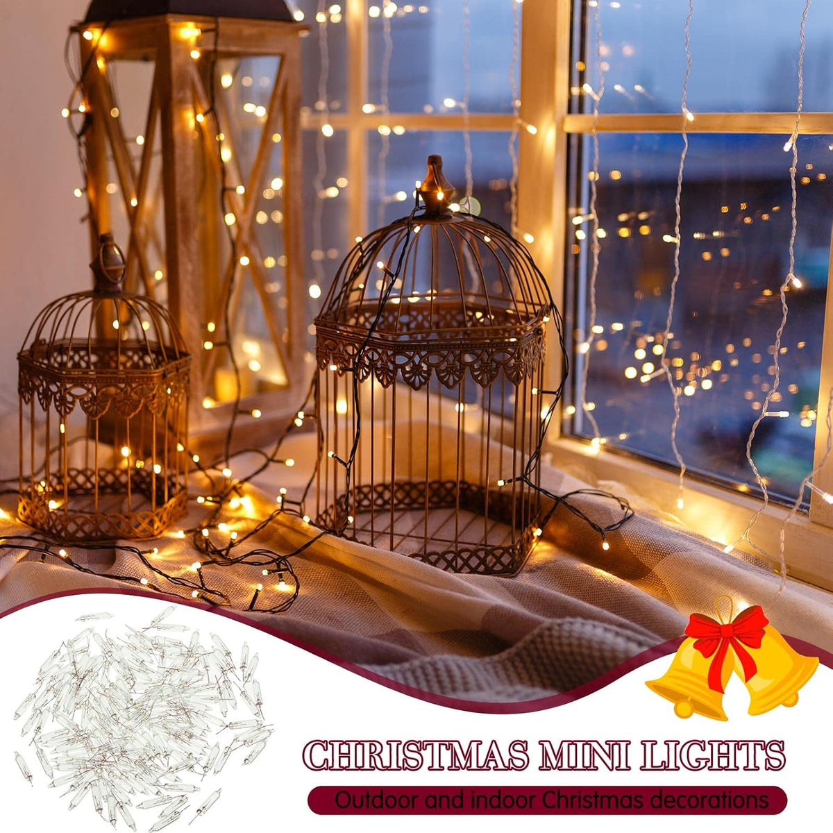 Remagr 140 Pcs 3.5v Christmas Mini Light Bulbs Holiday Decor, Warm White