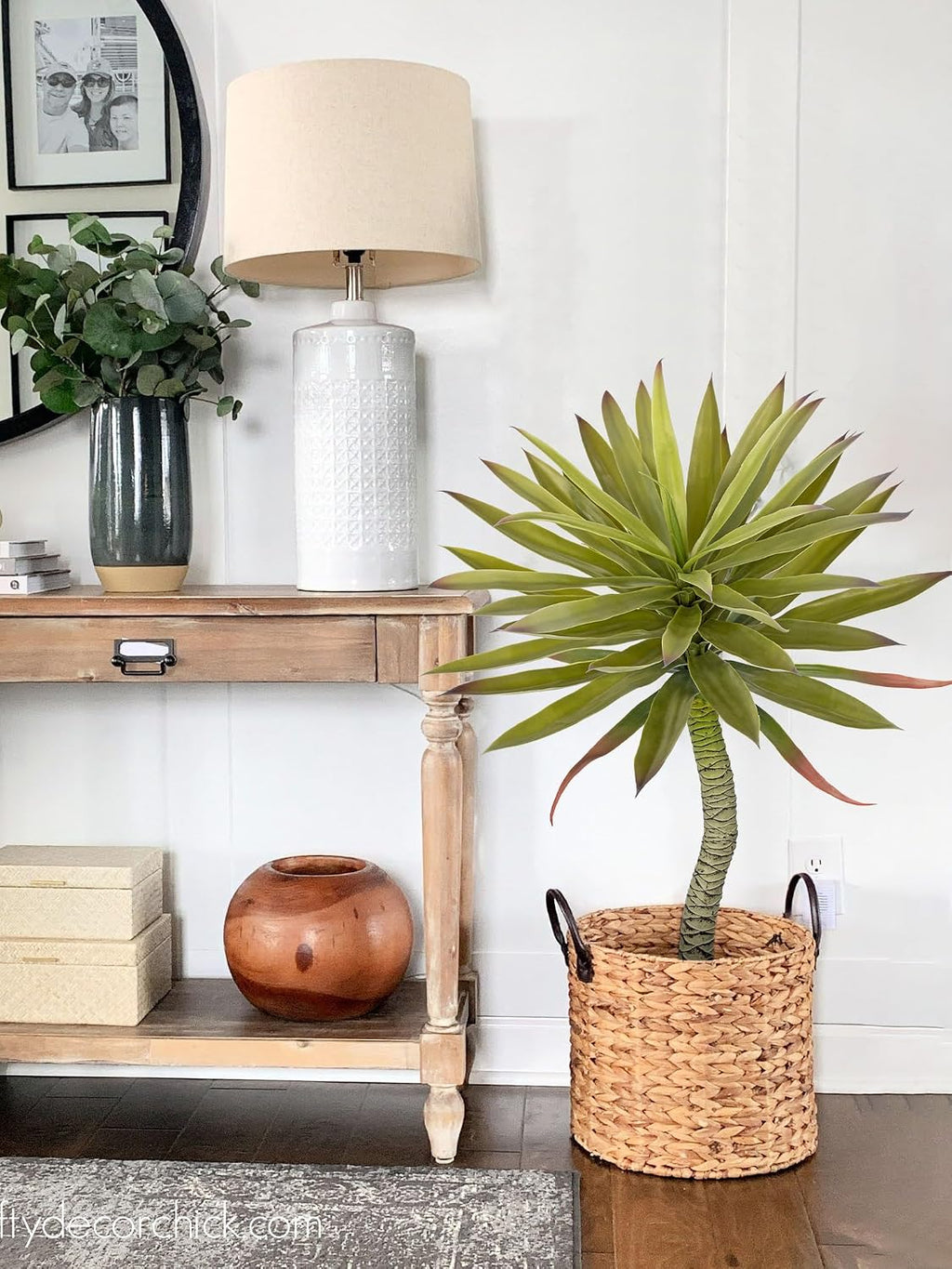 Briful Large Fake Agave Plants 2.76ft/33in Tall Artificial Yucca Plants in Black Pot Outdoor Faux Agave Plant for Home Decor Office Fornt Porch Balcony Living Room Decor