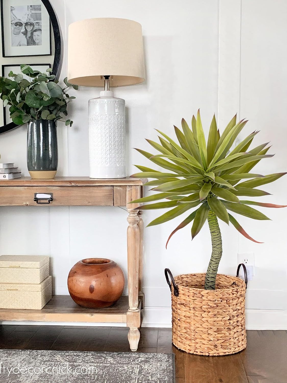 Briful Large Fake Agave Plants 2.76ft/33in Tall Artificial Yucca Plants in Black Pot Outdoor Faux Agave Plant for Home Decor Office Fornt Porch Balcony Living Room Decor