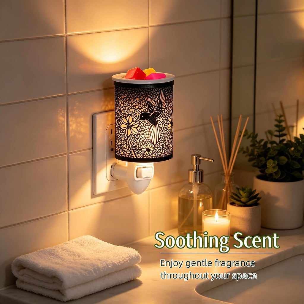 ASAWASA Metal Plug-in Wax Warmer with 1 pcs Silicone Liner(Hummingbird)