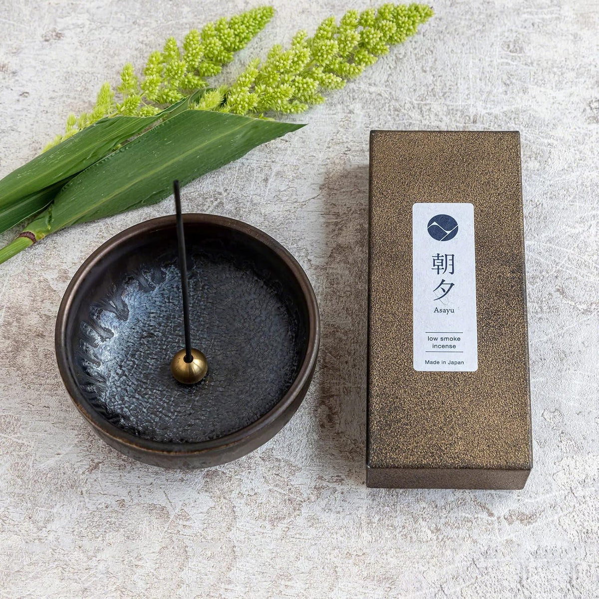 Asayu Japan Zen Incense Gift Set with Zen Holder, Low Smoke