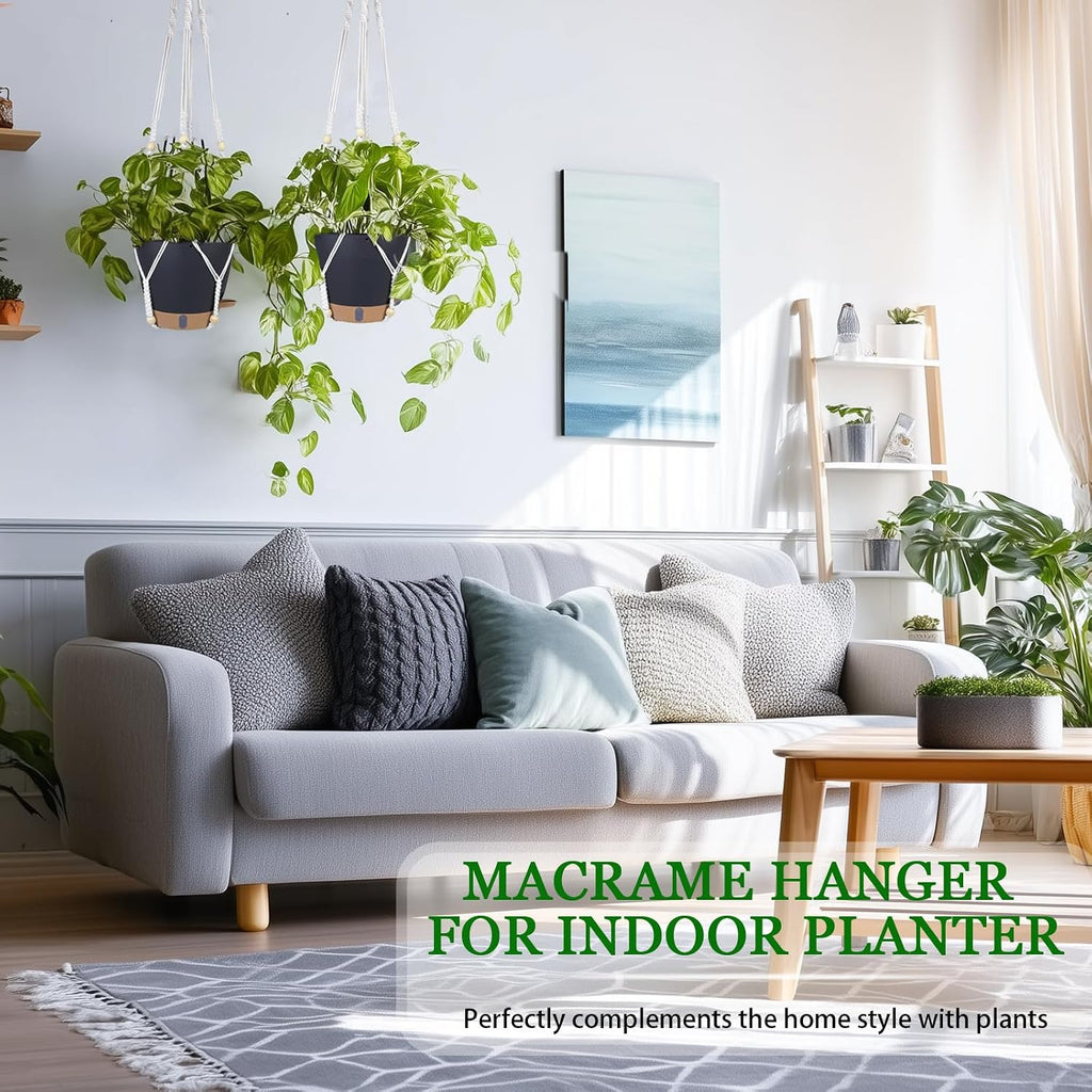 8 Inch Self Watering Hanging Planter for Indoor Outdoor Plants, 2 Pack