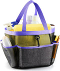 LOYEE Mesh Shower Caddy Portable for College Dorm Room Essentials with 8 Pockets, Shower Bag for Beach, Swimming, Gym, Travel, Bathroom(Purple)