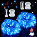JMEXSUSS 2 Pack Blue Battery Operated Rope Lights Outdoor Waterproof
