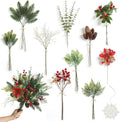 Christmas Artificial Greenery Stems for DIY Home Decoration